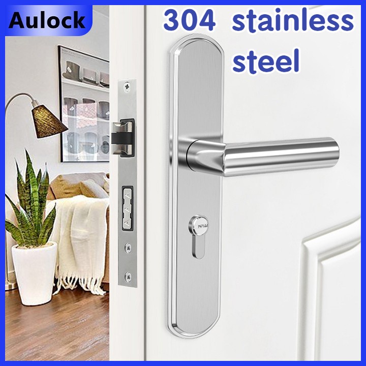 304 stainless steel Double lock door knob set european style bedroom