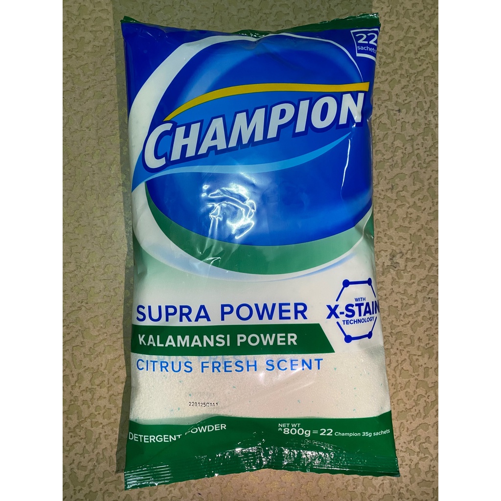 Champion Detergent Powder Supra Power, Kalamansi Power, Citrus Fresh