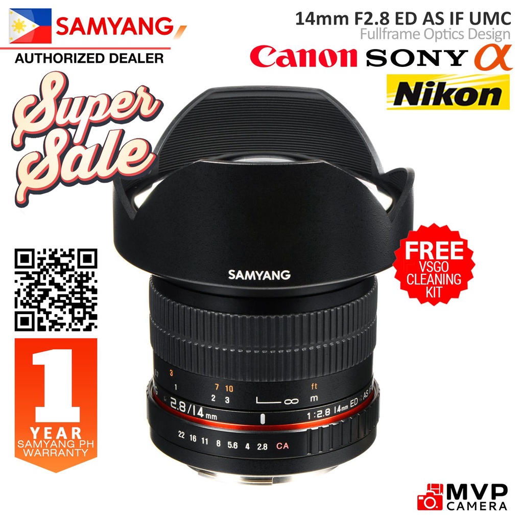 Samyang 14mm F2 8 Ultra Wide Manual Focus Lens Fullframe Mvp Camera Shopee Philippines