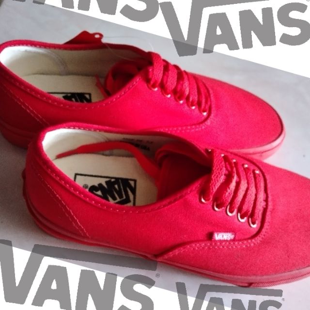 red sole vans