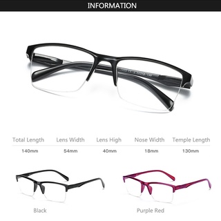 Ultralight Square Half Frame Reading Glasses Presbyopic Glasses Men Women +0.75 1 1.25 1.5 1.75 2 2.25 2.5 2.75 3 #3
