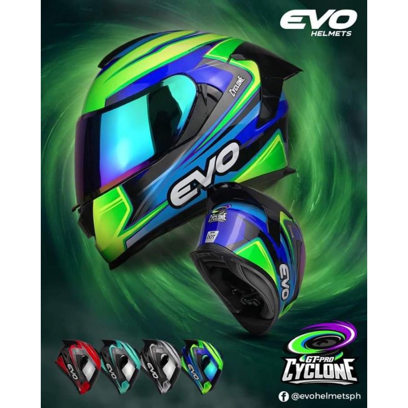 Evo Gt Pro Cyclone Full Face Dual Visor Helmet Shopee Philippines