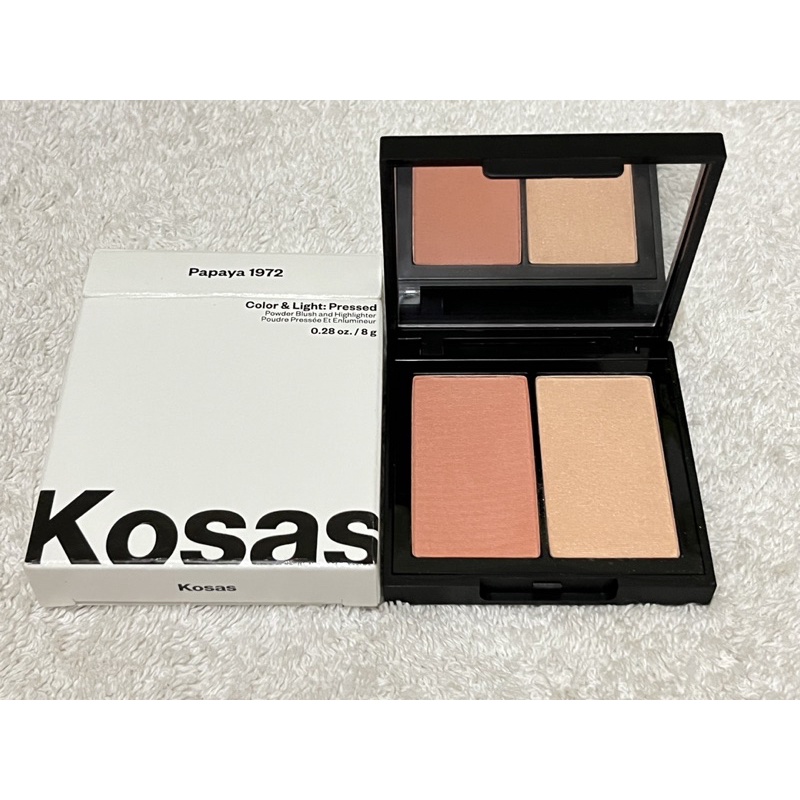 Authentic Kosas Cream Blush & Highlighter Duo (Papaya/Longitude Zero