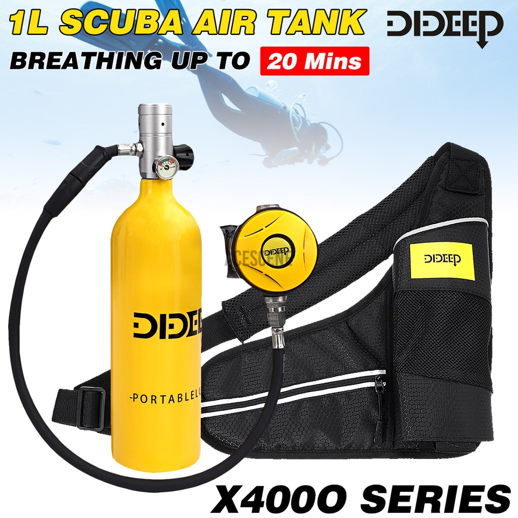 DIDEEP 1L Mini SCUBA Cylinder Oxygen Tank Diving Equipement Underwater