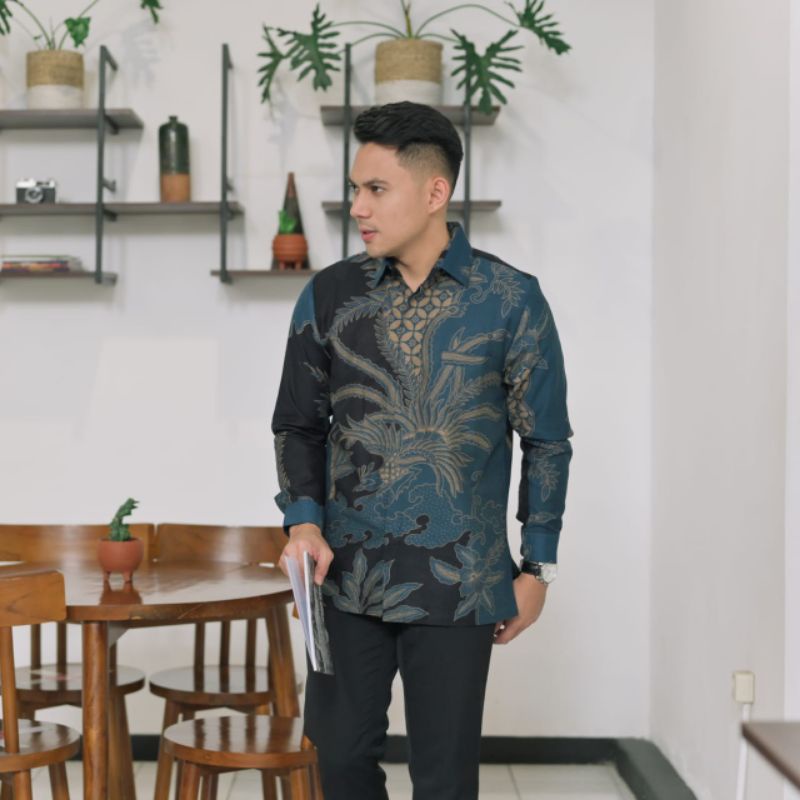 PRIA KEMEJA Men's Long batik Shirt doby laseman PREMIUM batik Office ...