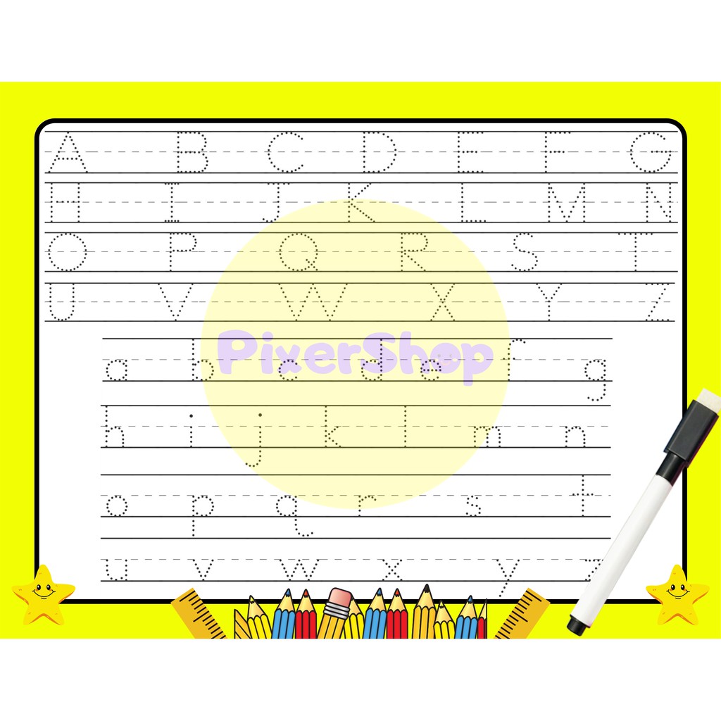 Alphabet Tracing Pad/Sheet | Laminated Write and Wipe Activity | Shopee ...