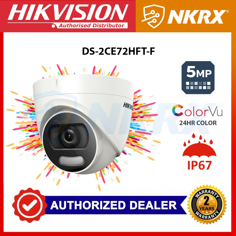 Hikvision DS-2CE72HFT-F 5MP Colorvu Full Time Color CCTV Turret Camera ...