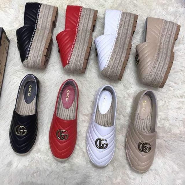 Gucci Wedge Platform Espadrilles Shoes | Shopee Philippines