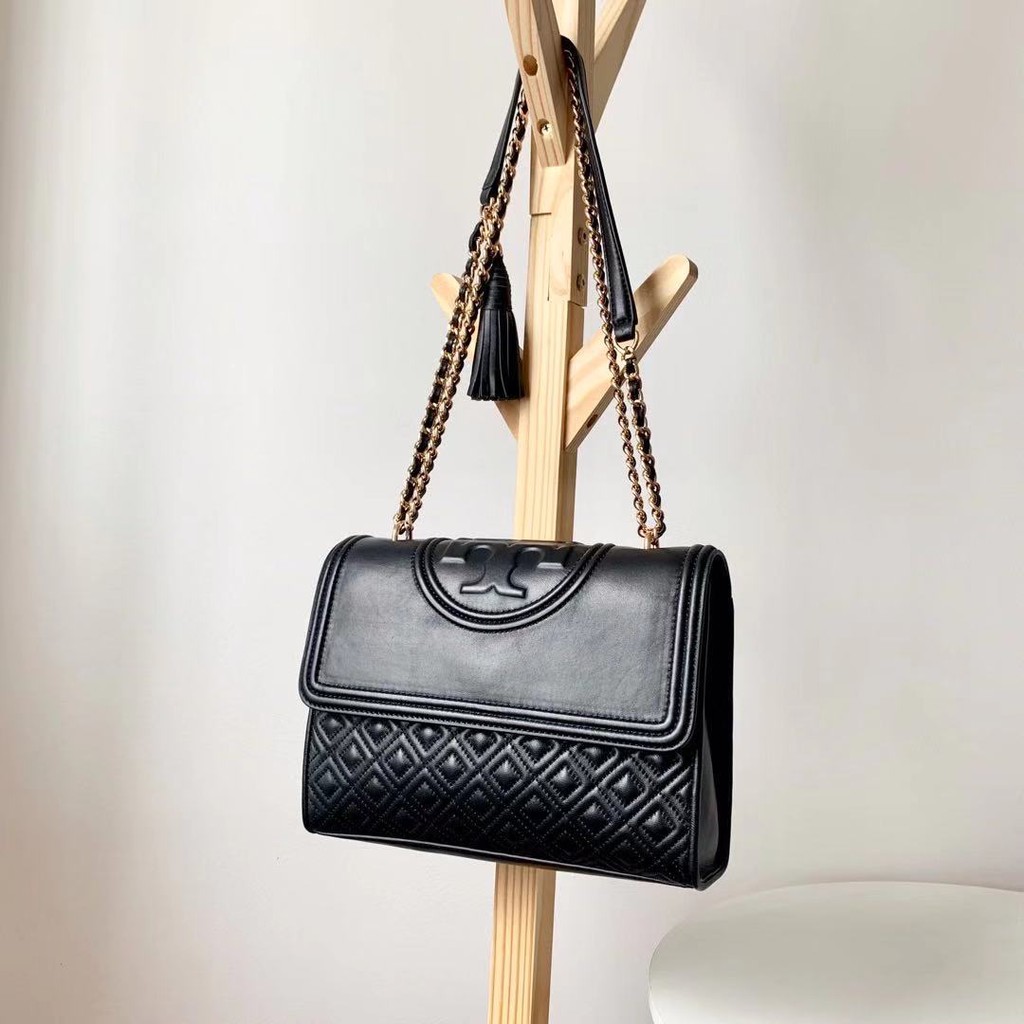 TORY BURCH TB FLEMING SMALL CONVERTIBLE SHOULDER BAG BLACK | Shopee  Philippines