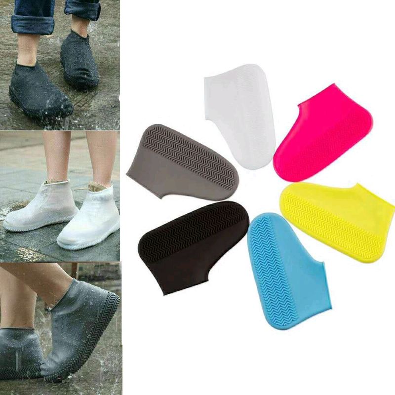 M&H Rainproof Waterproof Silicone Shoes Covers Rain Boots Shopee