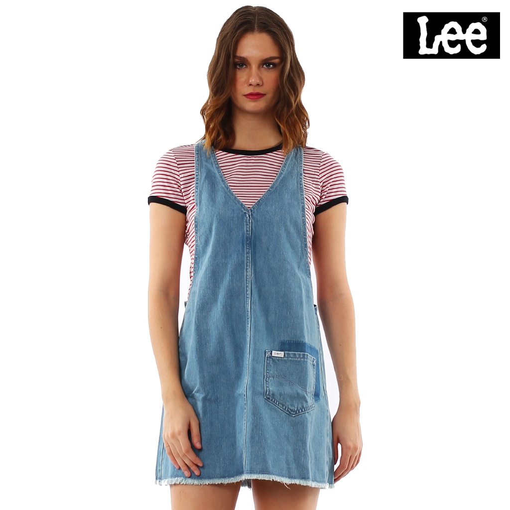 ladies denim overall dress