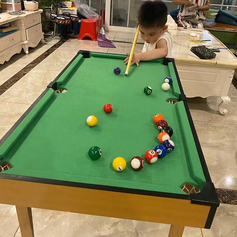 Mini Billiard Table for Kids Wooden with Tall Feet Pool Table Set Taco Billiards Tabletop Sports