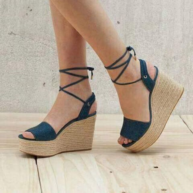 abaca wedge sandals