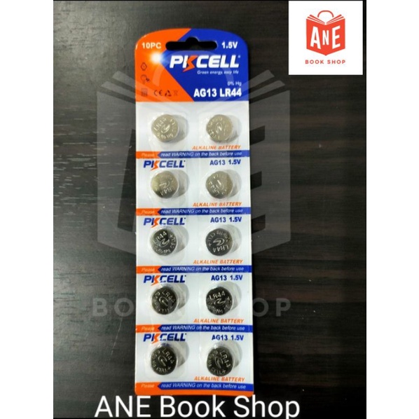 AUTHENTIC PkCell AG13 1.5V LR44 Battery for Casio 991es, AX120st and MJ120D plus Shopee