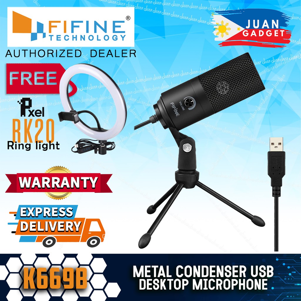 Fifine K669B USB Microphone, Metal Condenser Recording Microphone for