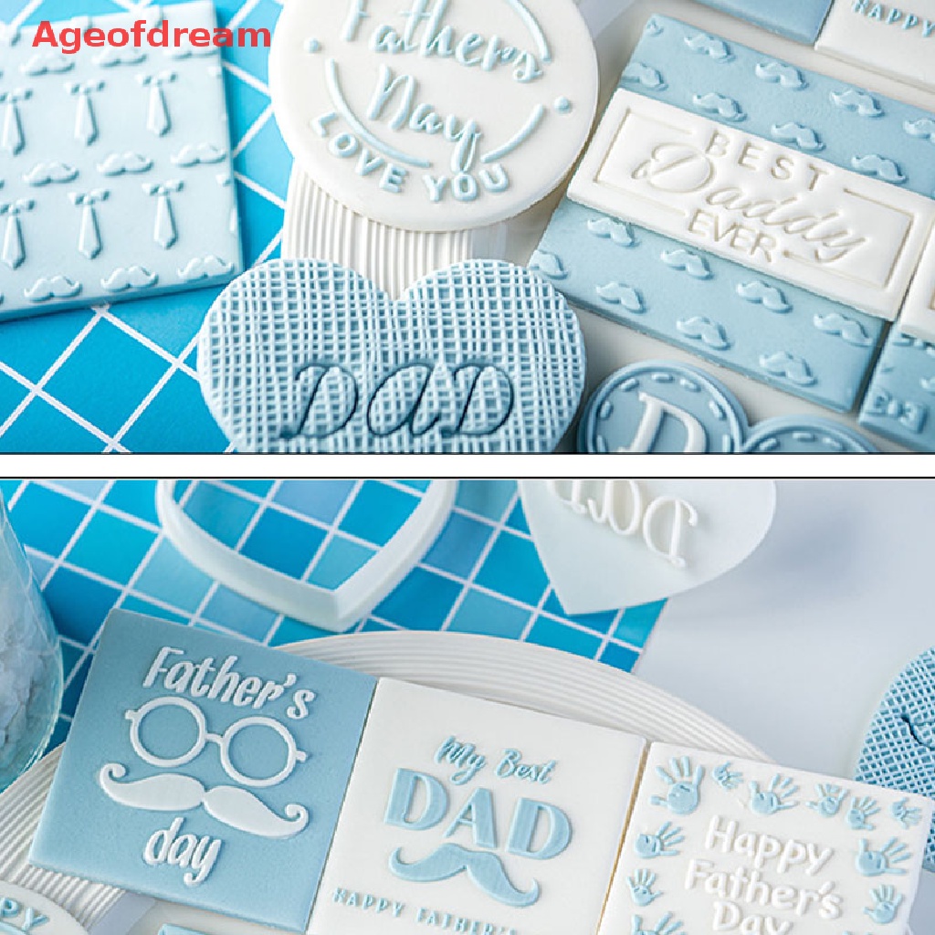 [Ageofdream] Happy Father's Day Design Cookie Cutter Best Dad Pattern 3D Fondant Buscuit Mold new