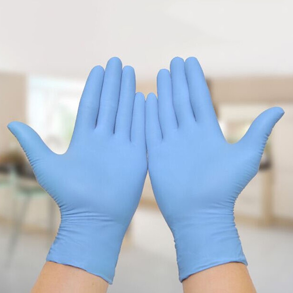 blue latex gloves powder free