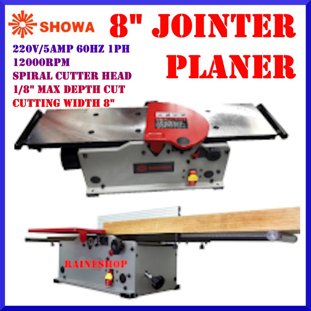 8" Spiral Cutterhead Benchtop Jointer Planer SHOWA 40180H Shopee