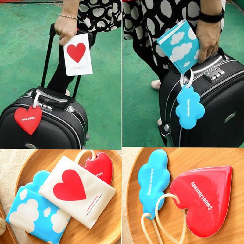 luggage tags and passport holder set