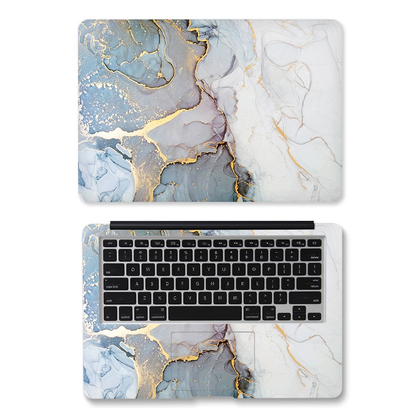 TaylorHe Laptop Skin 17" Vinyl Sticker Decal Protection Cover Marble Metal 