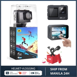 【Extra Mic】Dual Screen Action Camera 4K 60FPS 20MP 2.0 Touch LCD EIS Remote Control WiFi Waterproof