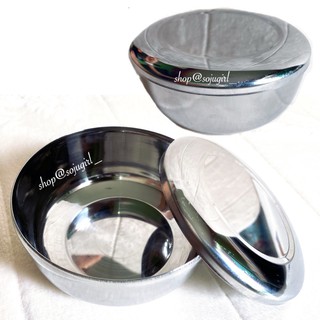 Korean Stainless Steel Serving Bowl Rice Salad Soup Milk Fruit with Lid B 