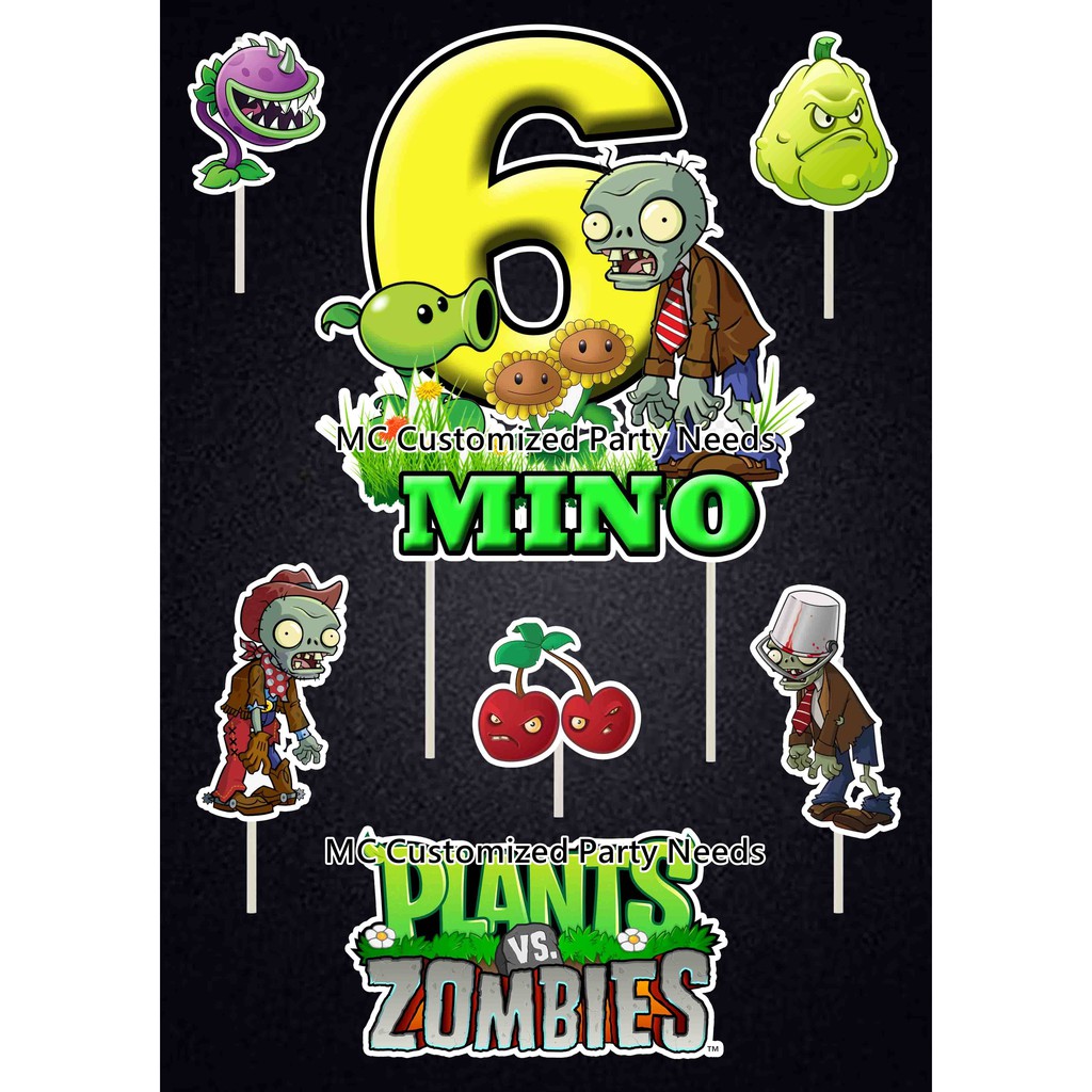 PLANTS VS ZOMBIE THEME Cake topper | Shopee Philippines