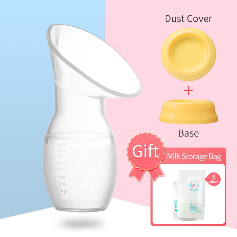 【INSTOCK】Silicone Breast Pump Manual with Lid and Base Haaka* (Free 5PCS Milk Storage Bag) 100