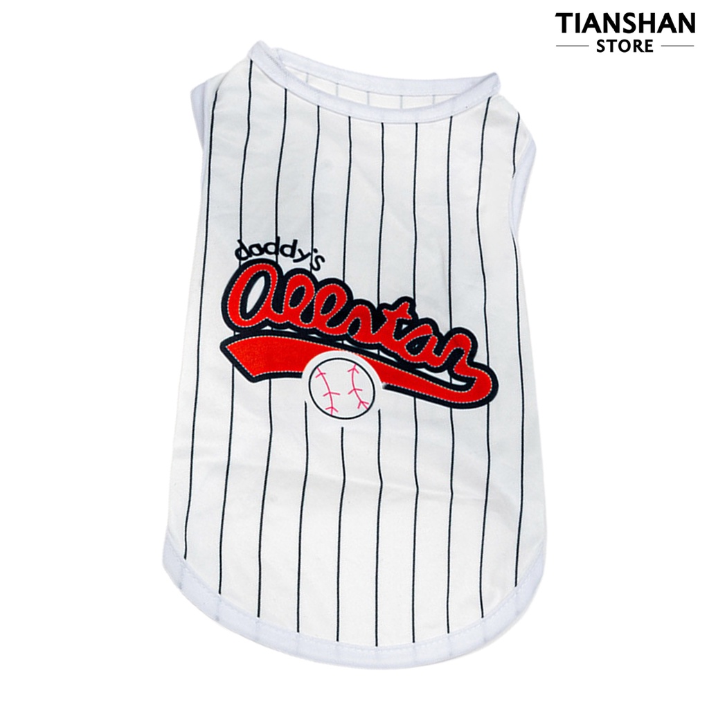 Tianshan Pet Pajamas Stripe Pattern Letters Printing Watermelon Drawing Pet Dog Sleeveless Coat Clothes for Outdoor #5