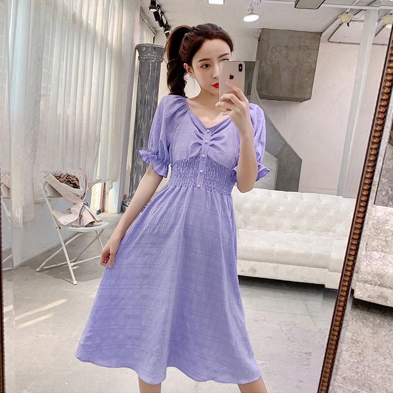 purple chiffon dress