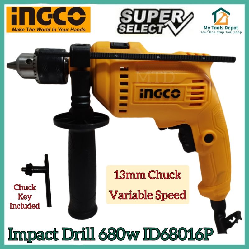 INGCO Impact Drill Hammer Drill Variable Speed 680W ID6808/ID68016P ...