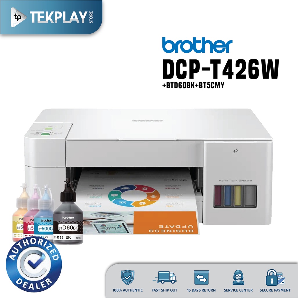 Brother DcpT426w Plus Btd60bk Bt5cmy Multifunctional WiFi Colored