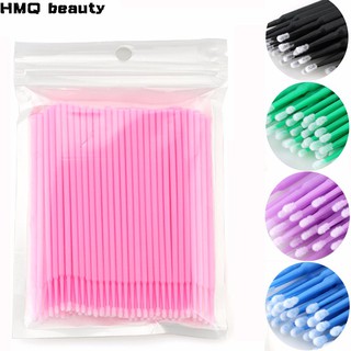 100Pcs/bag Disposable Micro Brush Eyelash Extension Individual Lash Removing Swab Micro Brush For Eyelash Extension