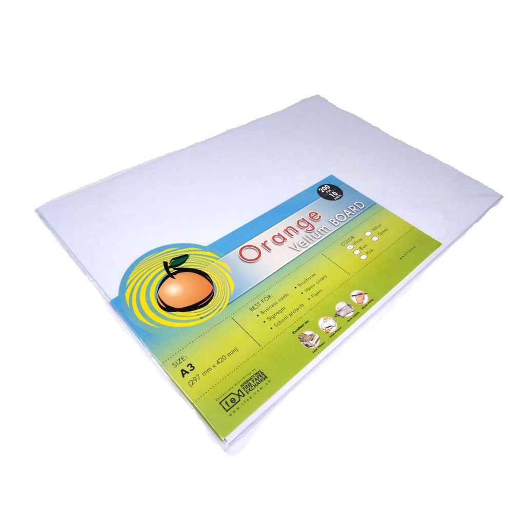 GdBl10 to 100 Sheets Orange Vellum Board Specialty Board 200gsm size A3