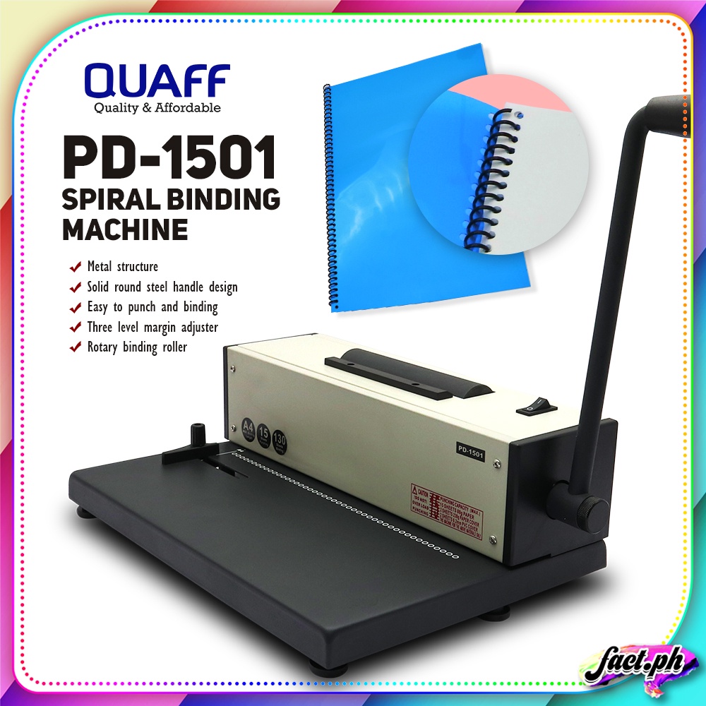 QUAFF Spiral Binding Machine for Coil Binder A4 Size Shopee Philippines