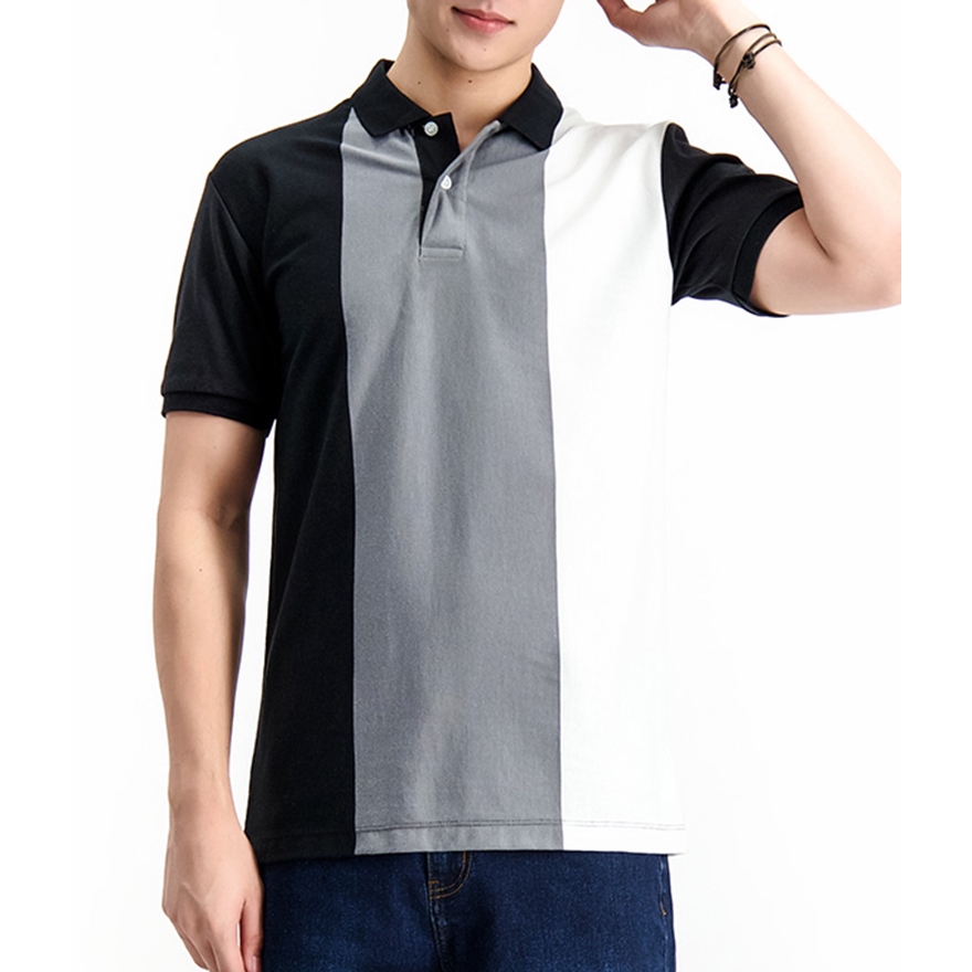 BENCH/ Striped Polo Shirt - Black / Gray / White | Shopee Philippines