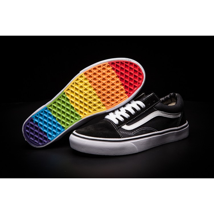 vans old skool rainbow white