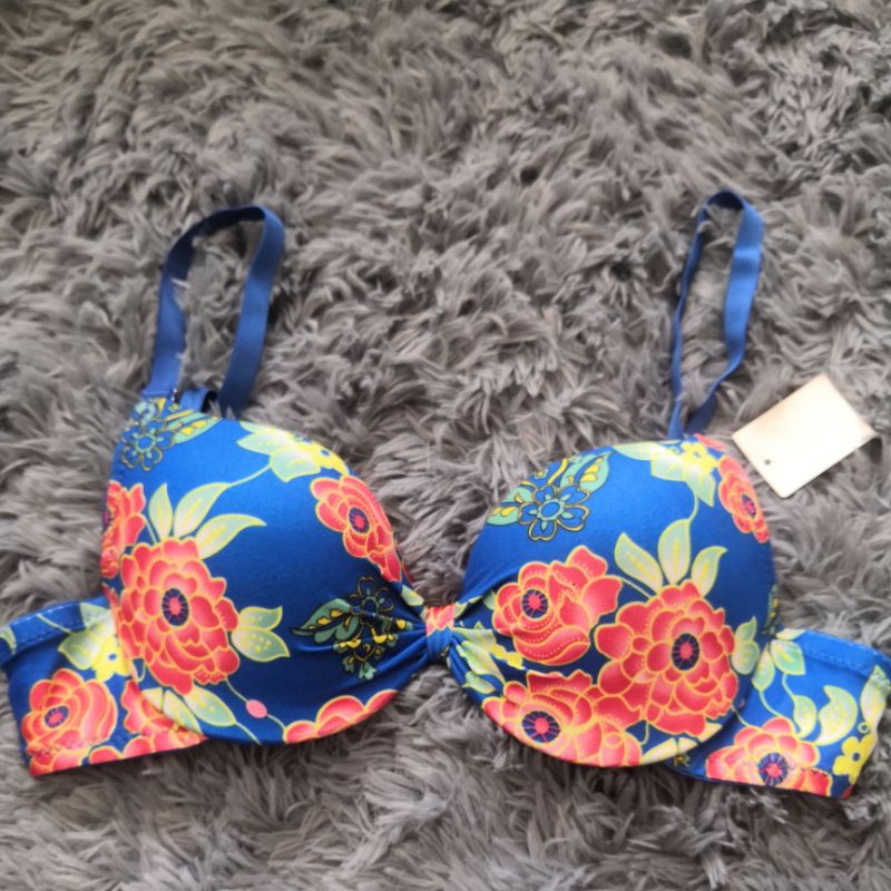 blue flower bra