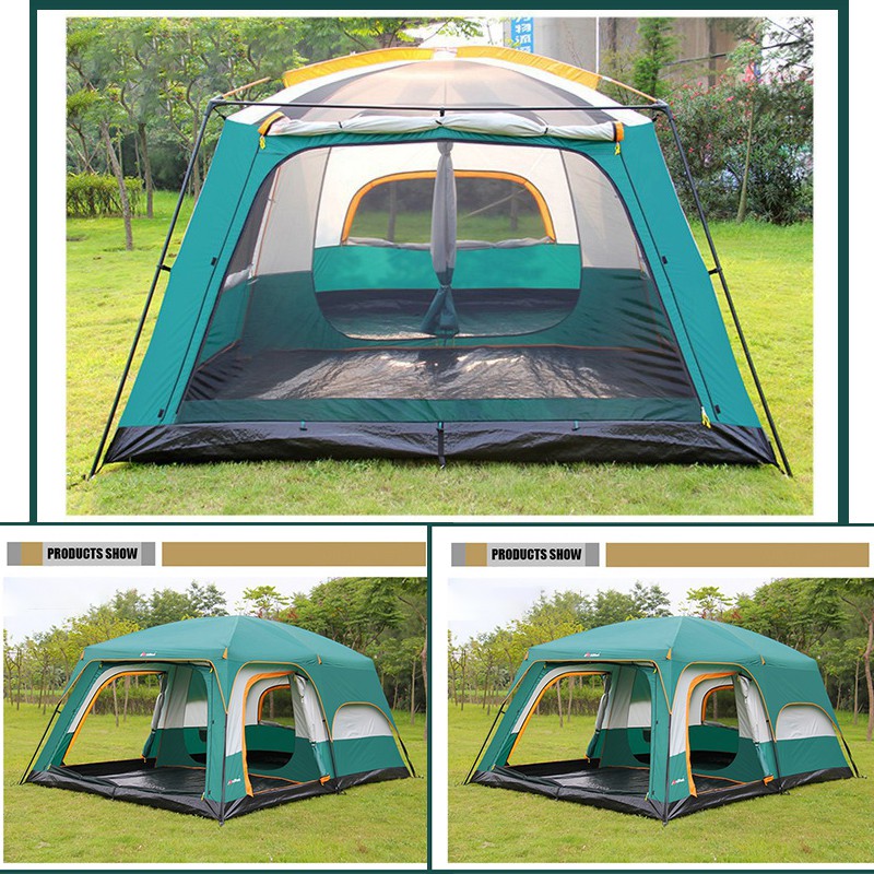 完売】 新品12'x10'x8'Dome Camping Tent 5-6 Person Season Double Layers  Waterproof Windproof Tents Family Outdoor Yellow