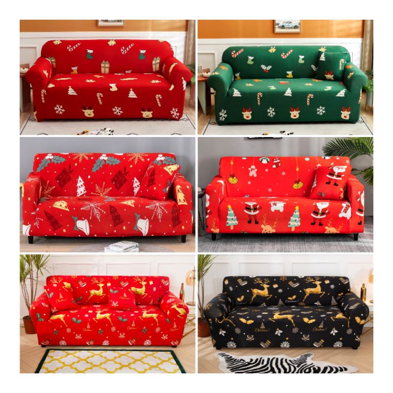 Christmas Design Universal Stretchable Sofa Cover for Regular or L