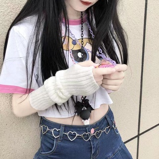 JK Lolita Cosplay Girls Fingerless Gloves Arm Warmers Goth Women ...