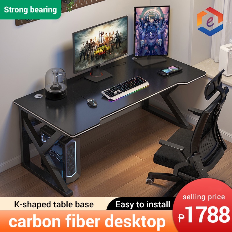 gaming table Computer desk with bookshelf Multilayer storage shelf 120