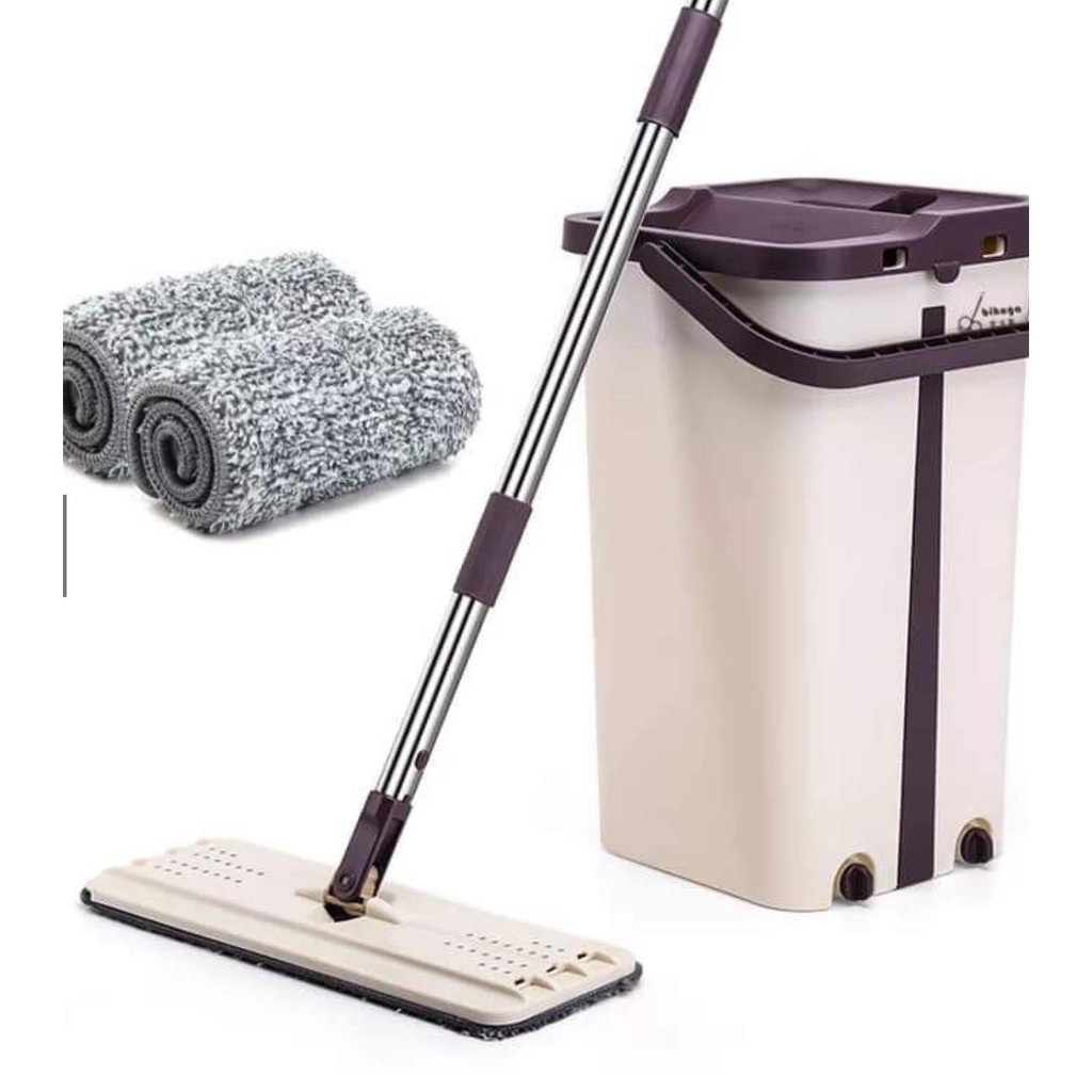 panda fashion 2 In 1 Self Clean Wash Dry Hands Free Magic Flat Spin Mop