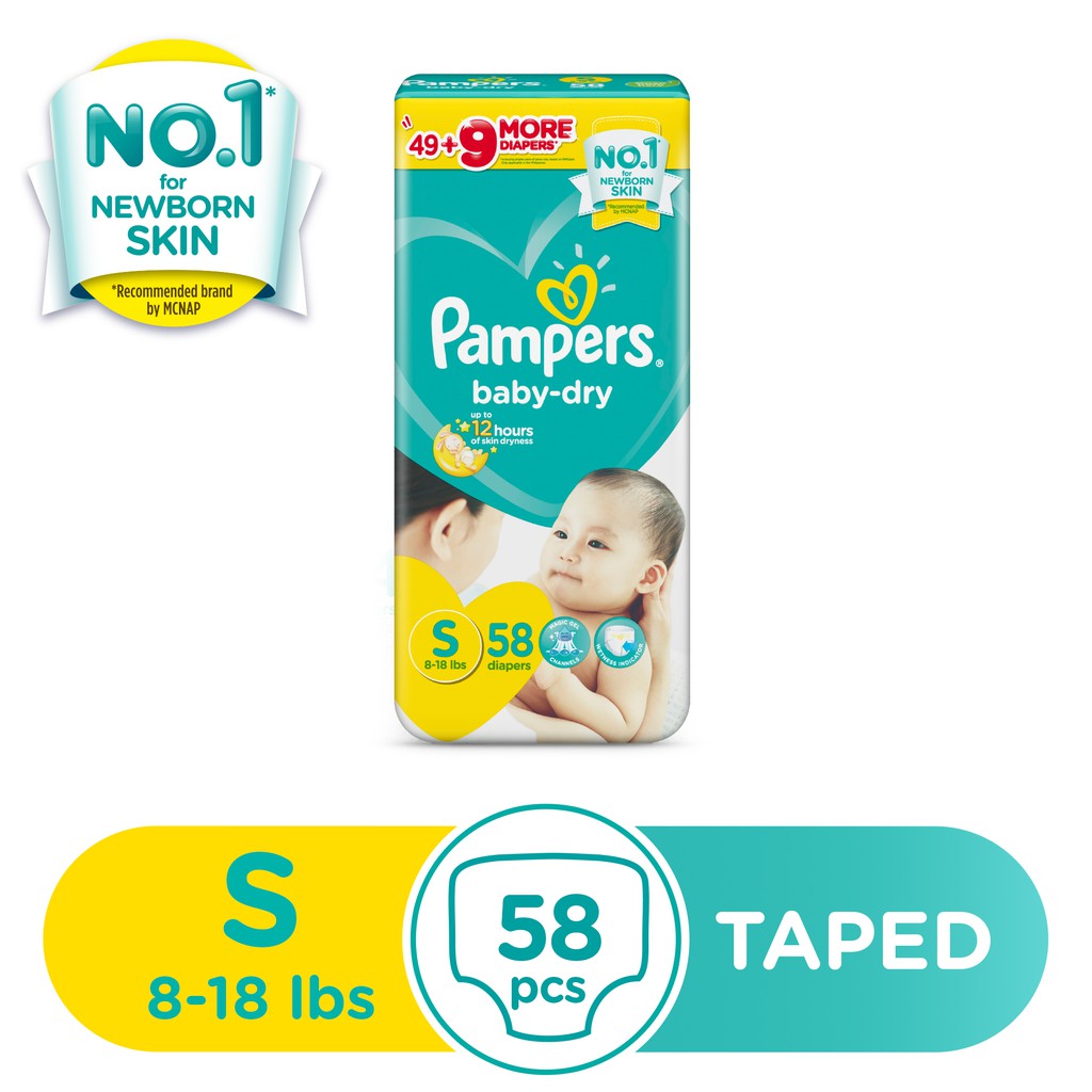 Pampers Baby Dry Taped Diapers Small 58s Shopee Philippines
