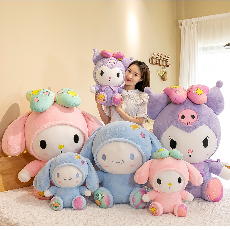 Sanrio Cartoon Kawali Kuromi My Melody Cinnamoroll Pillow Plush Toys