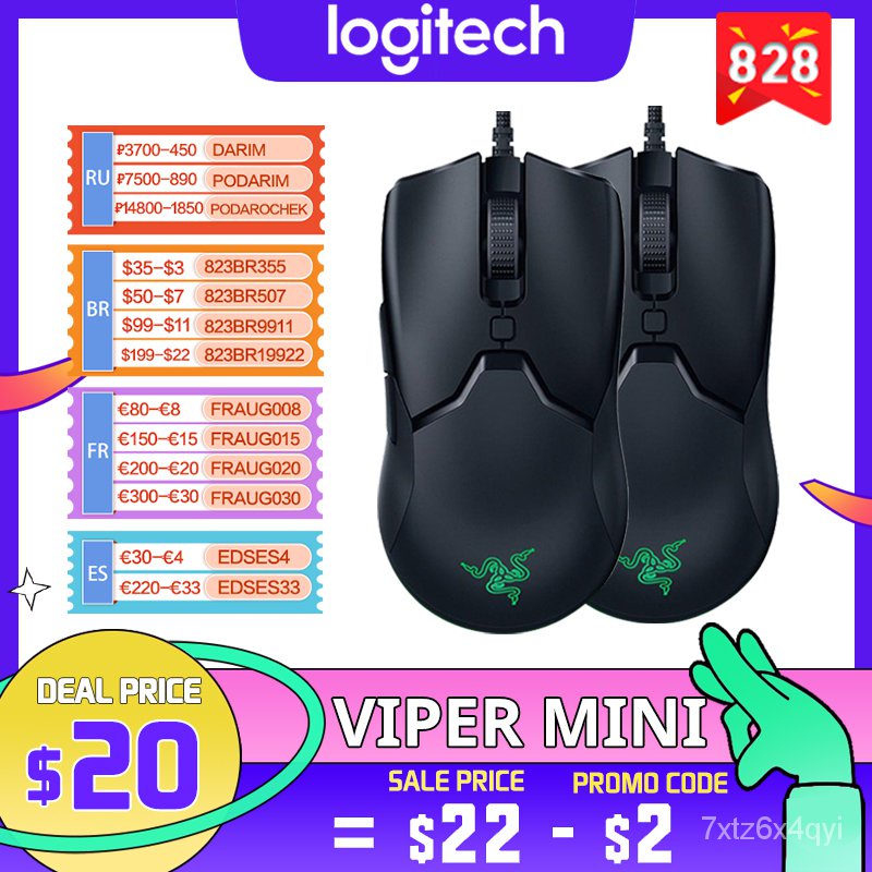 Razer Viper Mini Gaming Mouse 61g Ultra Lightweight Design Chroma Rgb Light 8500 Dpi Optail