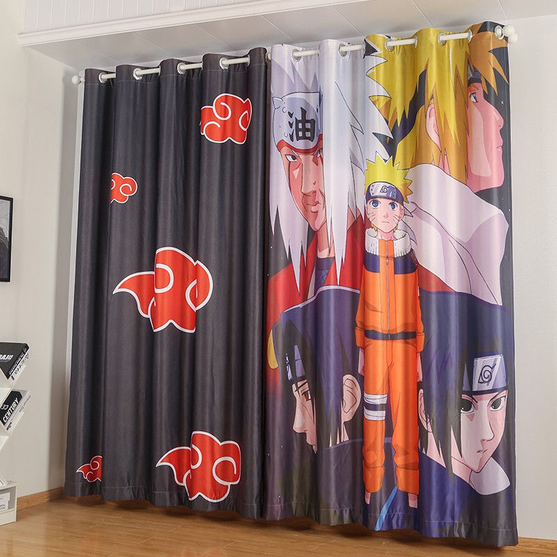 High Blackout Curtains Anime Naruto One Piece Bedroom Window Curtain | Shopee Philippines