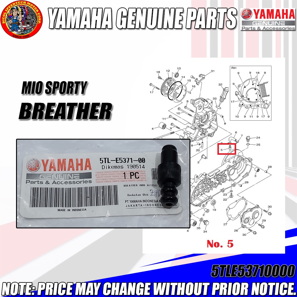 MIO SPORTY BREATHER(Genuine 5TLE537100) Shopee Philippines