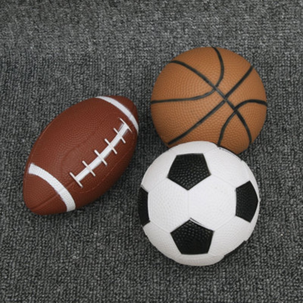 3x Mini Soft Sport Ball Basketball Soccer Football Rugby Balls for Kids Children 