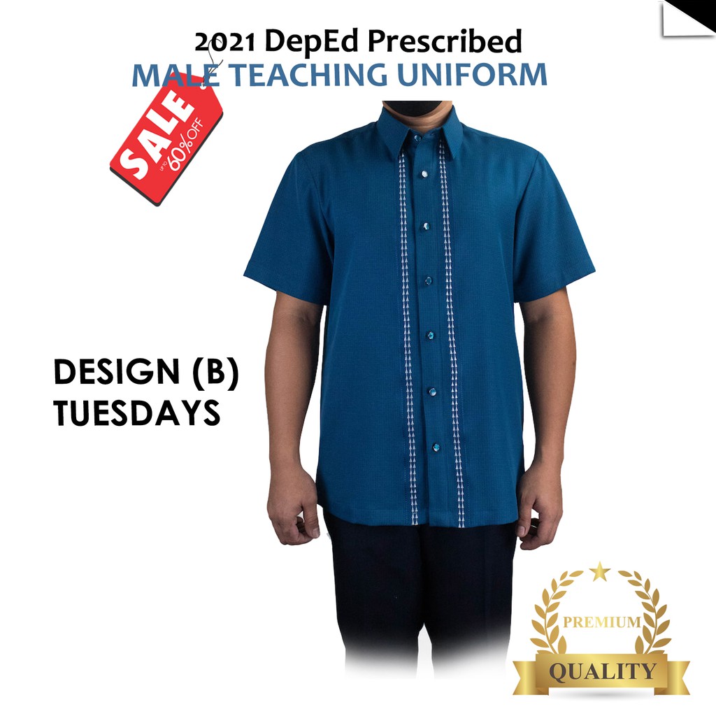 2021 DepEd School Teaching Uniform for MALE Set on Monday Tuesday